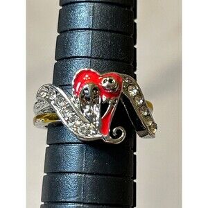 Nightmare Before Christmas Style Silver Tone Ring Size 5.5